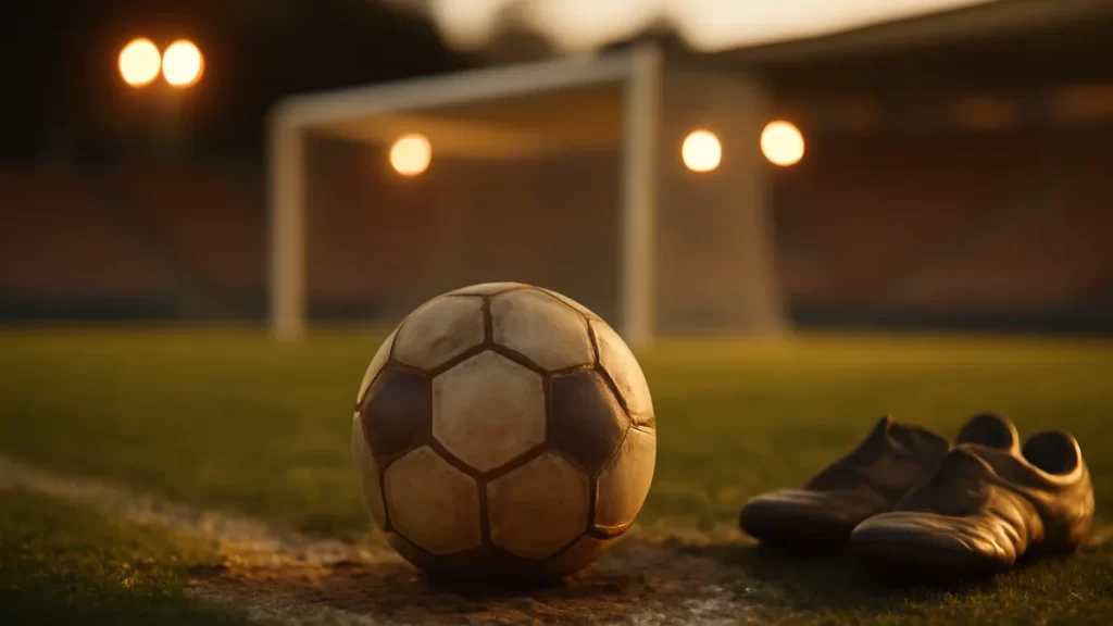 Ally Sentnor: a forward reshaping the young NWSL era Worn football on penalty spot with blurred goal and empty stadium seats