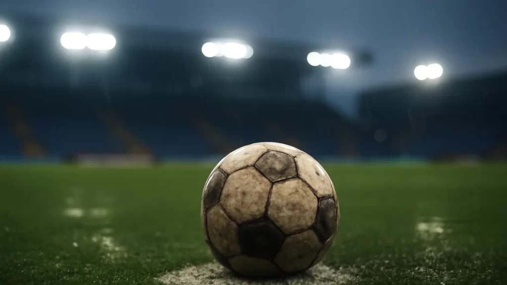 Carli Lloyd: relentless scorer and clutch performer Scuffed football on penalty spot under floodlights, empty stands blurred.