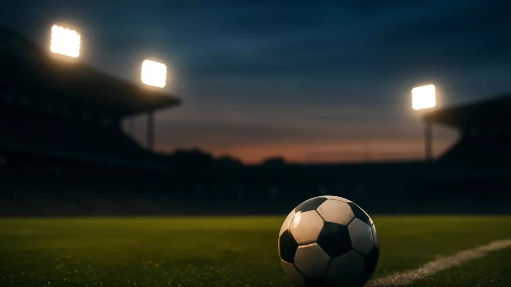Comparing sports streaming subscriptions: a practical buying guide Football resting on wet sideline, floodlights glowing over empty stands.