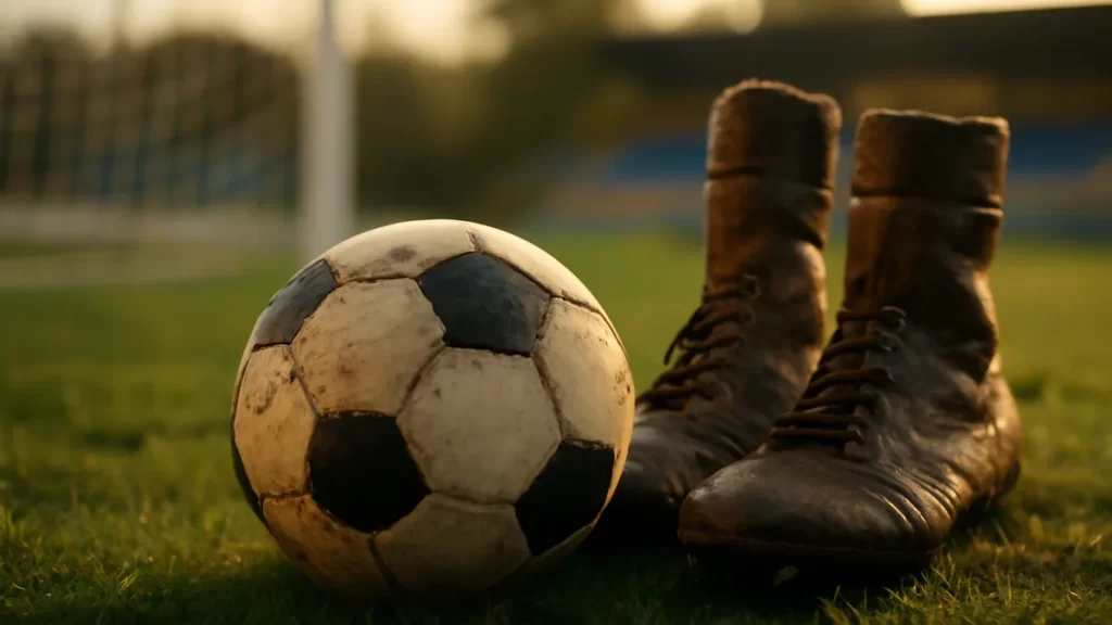 Crystal Dunn: the most positionally versatile player of her generation Worn boots and scuffed ball on wet grass near a blurred goal.