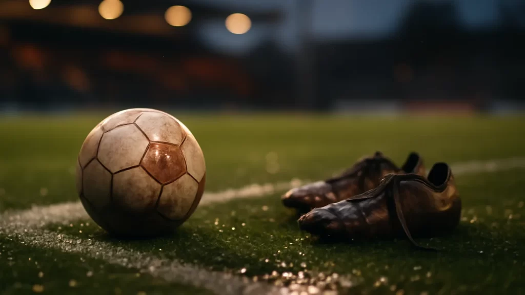 Need the verified career facts for Emily Fox Scuffed football on wet pitch under floodlights, empty stands blurred.