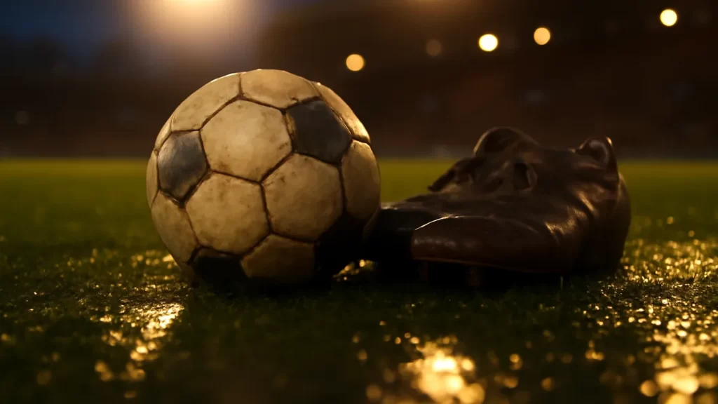Ramona Bachmann: Switzerland’s most recognisable footballer Scuffed football and boots on wet pitch under evening floodlights.