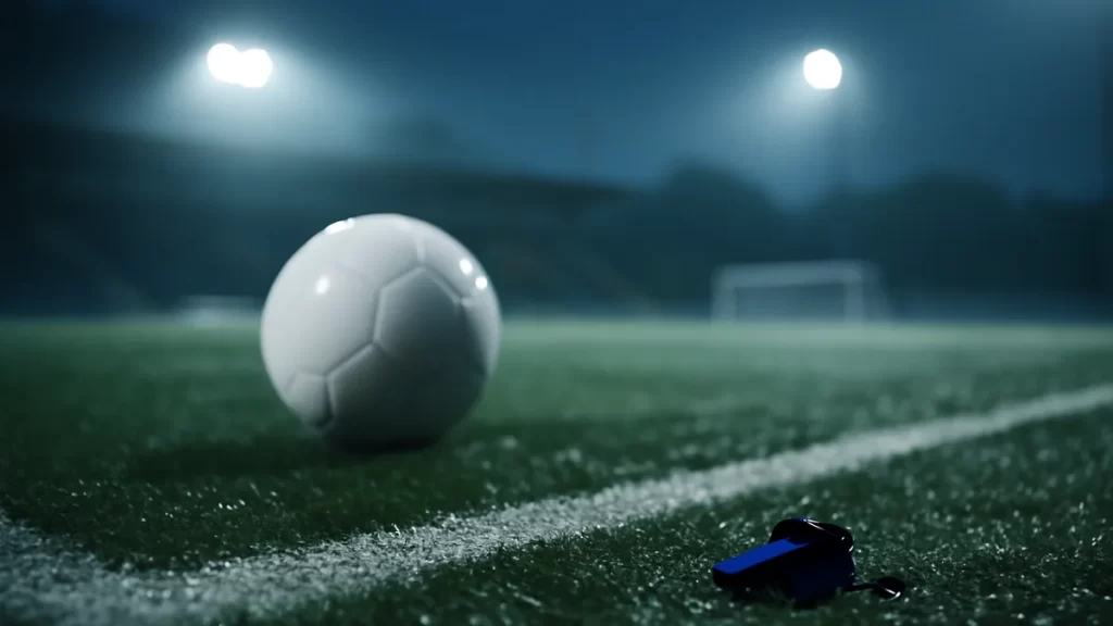 Controversy over alleged on-field remark fuels debate in South Korea Damp pitch at dusk with ball, whistle, empty stands blurred