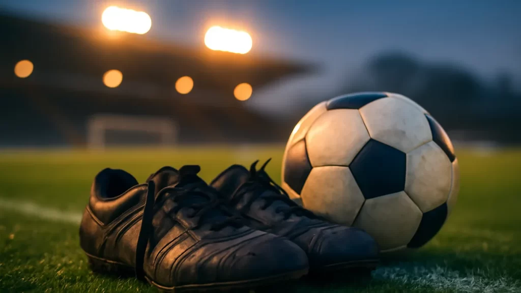 Melanie Barcenas extends with hometown San Diego Wave through 2028 Football boots and ball on grass under stadium floodlights at dusk.