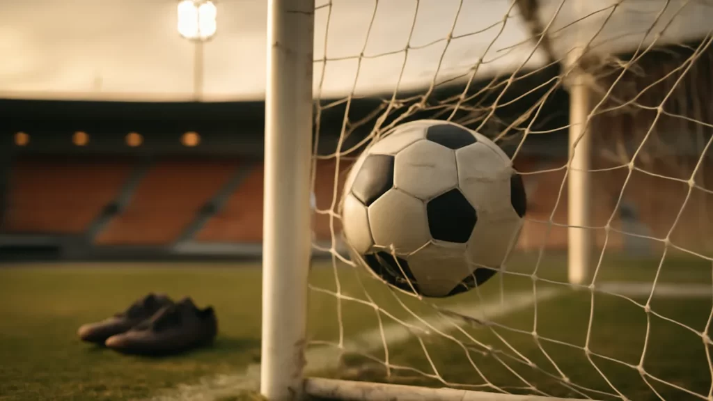 Diani double fires London City Lionesses to 6-1 rout of Tottenham Soccer ball bulging in goal net, cleats on wet turf, empty stands.
