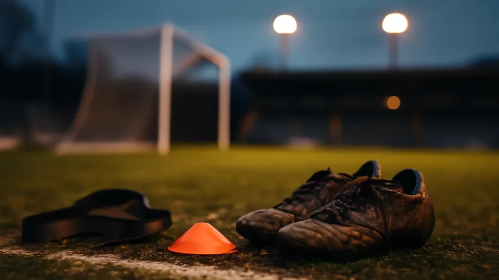 Hayes and US Soccer overhaul fitness plan after Girma calf setback Dusk training pitch with boots, resistance band, goal net and floodlights